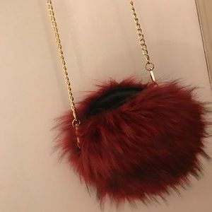 Faux fur crossbody bag